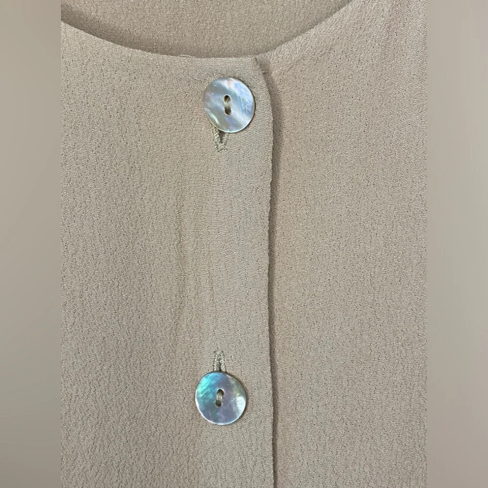 Wilfred Capulet Mini Button Down Dress in Olive Beige - Picture 6 of 10
